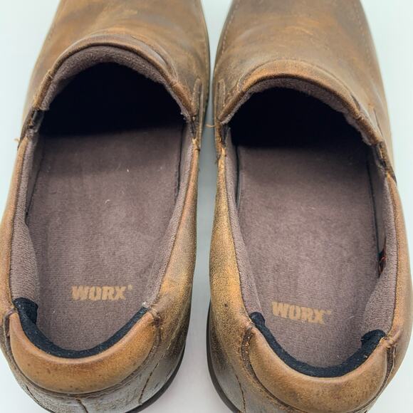 Red Wing Worx Womens 6 M Brown Slip on Leather Clog Support Cushion Steel Toe - Picture 8 of 13